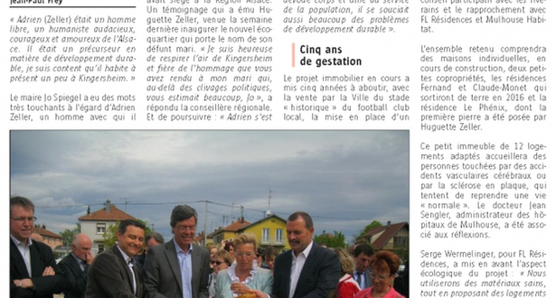 L’éco-quartier Adrien-Zeller sort de terre - L'ALSACE 28 avril 2015