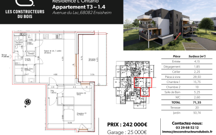 Plan du logement et surfaces