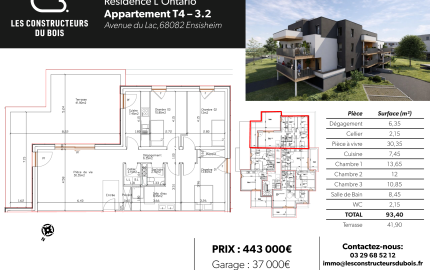 Plan du logement et surfaces
